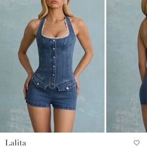 Oh Polly denim romper Lalita